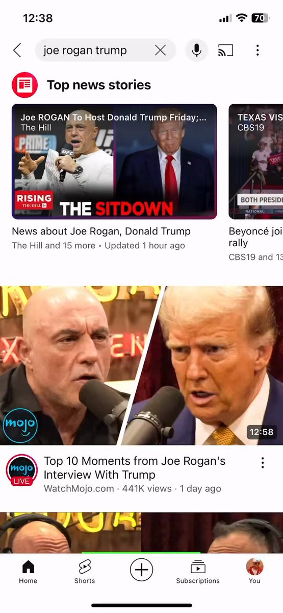 Mario Nawfal It didn’t show up in the search results for me, despite being subscribed to Joe Rogan’s channel. It just showed videos for clips and other people talking about it. Had to navigate directly to Joe Rogan’s channel to find it.