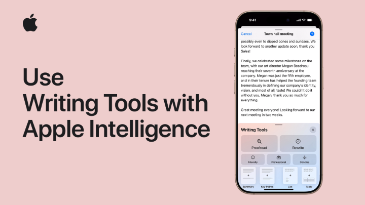 🤝 Friendly 💼 Professional 🤏 Concise Use #AppleIntelligence Writing Tools in Notes, Pages, Mail, and more to communicate more effectively. Here’s how in iOS 18.1 and iPadOS 18.1.