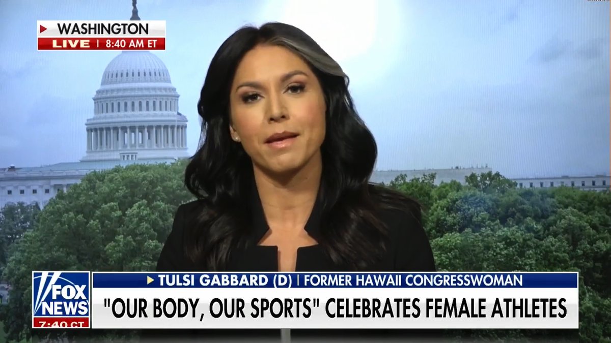 Our country is on a dangerous trajectory, where we are sacrificing common sense &amp; fairness in favor of a radical version of “inclusion.” We need strong leaders who will STAND WITH WOMEN. 📣 Equality isn't a game. Tulsi Gabbard 🌺 Riley Gaines