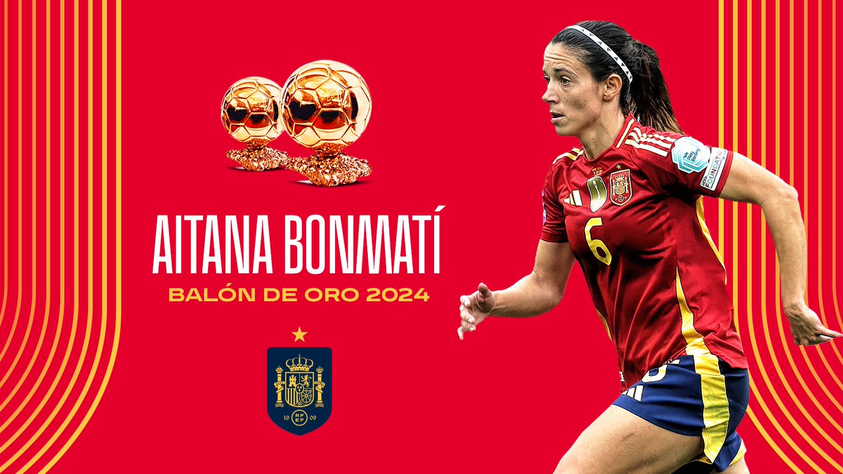 ๐ Aitana Bonmatรญ Conca ๐ฌ๐ข๐ ๐ฎ๐ ๐๐ซ๐ข๐ฅ๐ฅ๐๐ง๐๐จ ๐๐ง ๐ฅ๐ ๐๐ข๐ฎ๐๐๐ ๐๐ ๐ฅ๐ ๐ฅ๐ฎ๐ณ. La centrocampista internacional de la Selecciรณn Espaรฑola Femenina de Fรบtbol gana su segundo #BallonDor, el cuarto consecutivo para el fรบtbol espaรฑol. ยกยกQue sigan llegando los รฉxitos, Aitana!! #JugarLucharYGanar