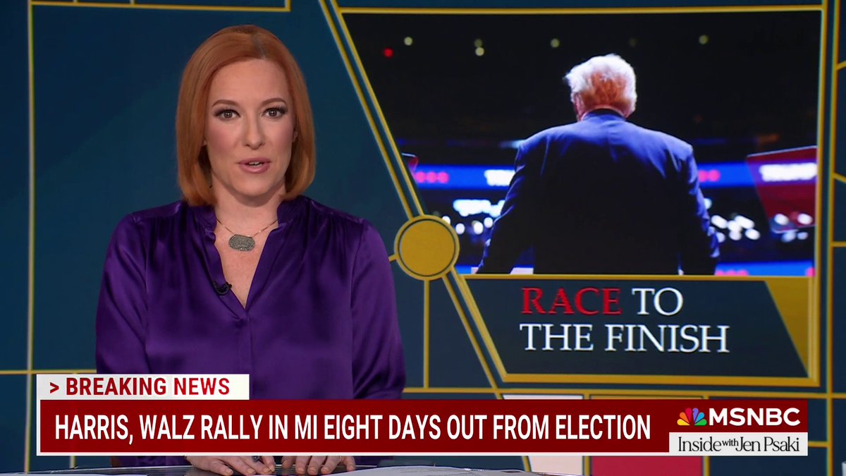 .Jen Psaki: “They think they can win like this… they think they can close out this campaign on racism, on fear, and on hate. That is what last night told us. Hatred is the message… and conspiring with Mike Johnson is the backup plan.”