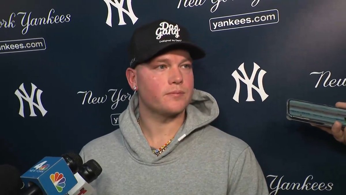 Alex Verdugo postgame Monday to Meredith Marakovits & the media on the challenge facing the Yankees: "If that team wins three in a row, then why can't we win three in a row?" #YANKSonYES