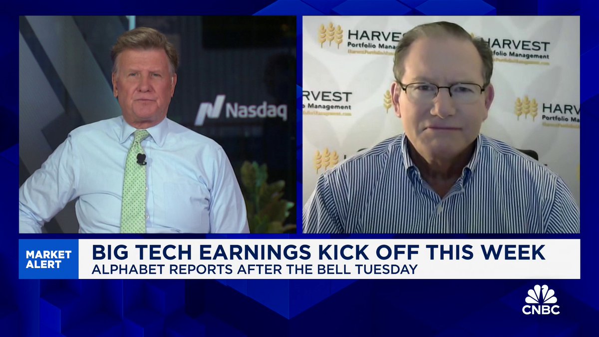 $GOOG reports after the bell today. "If you're a self-respecting tech investor, you probably have to own it," says Paul Meeks, Harvest Portfolio Management CIO. While he's not excited about $GOOG, he predicts Waymo will lead autonomous driving in the future, not Tesla.