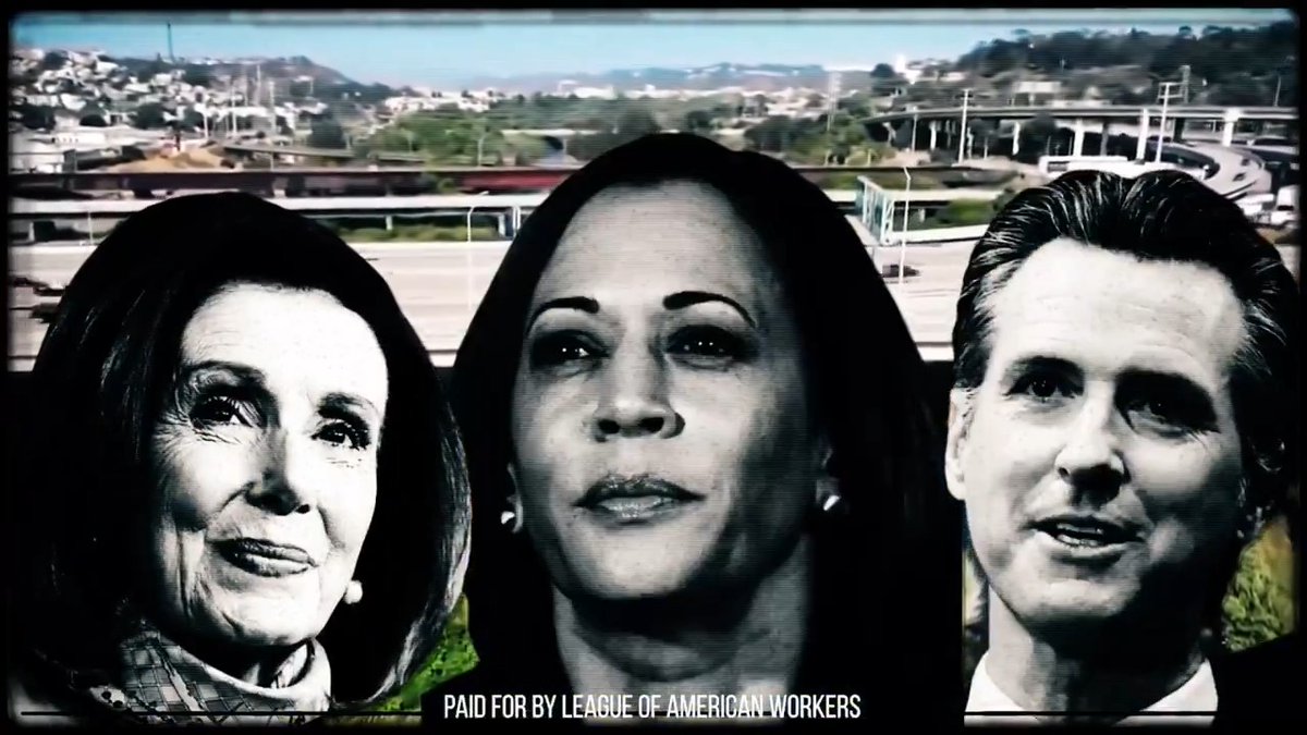 🚨NEW AD🚨 Led by Nancy Pelosi, Gavin Newsom and Kamala Harris, California, once the Golden State, is a now complete failure. California has become a corrupt nanny state, where homelessness, lawlessness, inflation, and transgender extremism, have turned the California dream into a nightmare. Now Kamala Harris has been helicoptered into the presidential election at the last moment. Kamala will transition America into California. Is that the path we want?