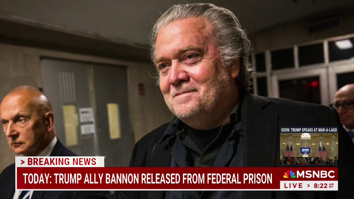 Trump ally Steve Bannon released from federal prison.