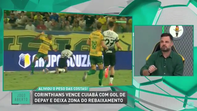 Foi pênalti claro para o Corinthians contra o Cuiabá, o Talles Magno é chutado pelo Marllon.
