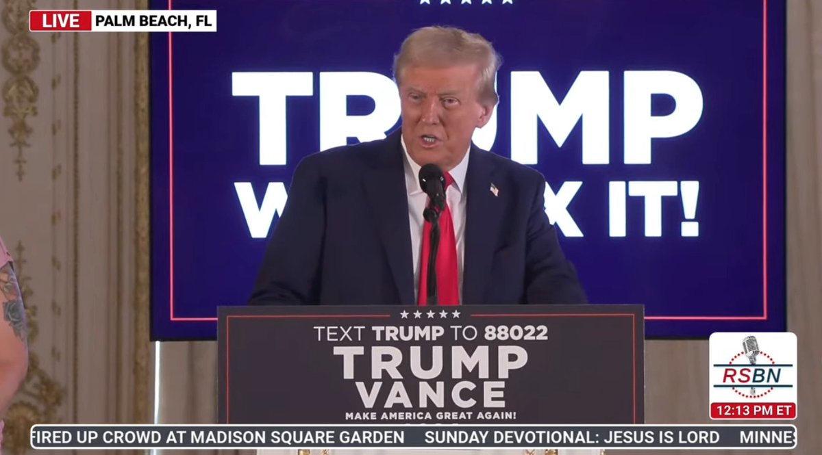Trump brags about his Madison Square Garden rally where speakers spewed racist bile and called Puerto Rico “a floating island of garbage”: “An absolute love fest”