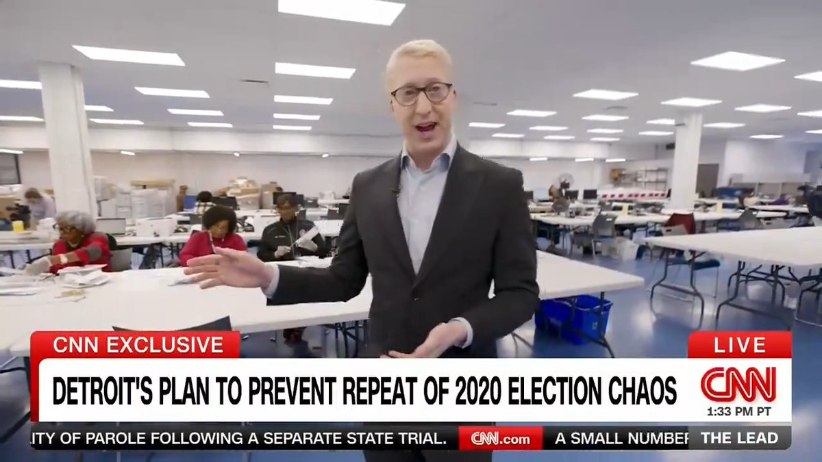EXCLUSIVE: We went behind the scenes at Detroit's election center, to see how they're processing mail ballots earlier than ever and making other changes to avoid the chaos they saw 2020 — and get faster results this year. Zach Wasser Maya Blackstone Jake Tapper 🦅 The Lead CNN
