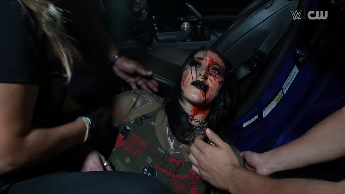WAIT WHAT?!? RheaRipley_WWE just got attacked in the parking lot by Raquel and LIV Morgan... 🤯 #WWENXT