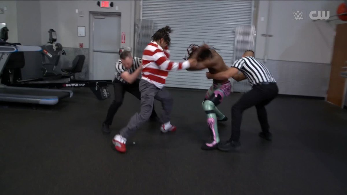 🤔 🤔 🤔 WES LEE and Je’Von Evans just can't stop fighting, but Rob Van Dam has an idea to get things back in check next Wednesday in Philly! 👀 Rob Van Dam #WWENXT
