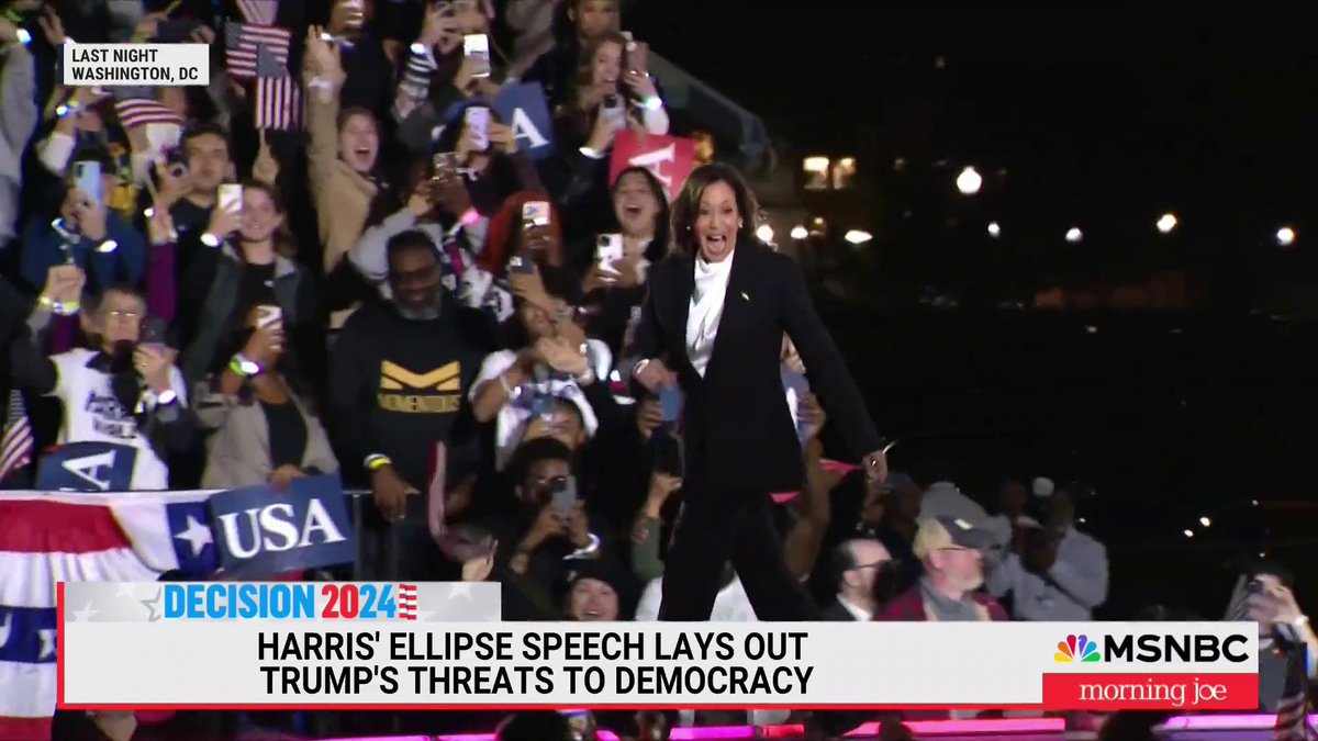 "She kept talking about finding common ground. She kept talking about compromise. She kept talking about being the president of all Americans, even the Americans who vote against her, and what a marked contrast." -@joenbc
