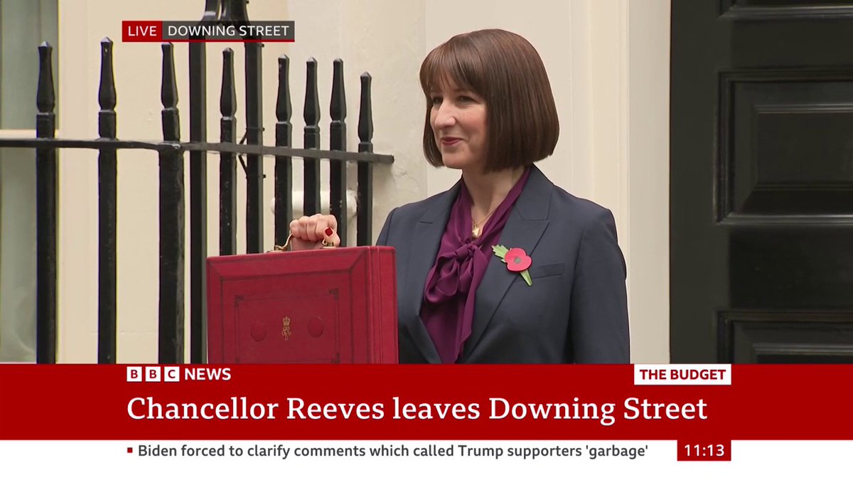 Rachel Reeves poses for chancellor's traditional red box picture ahead of becoming first woman to deliver a Budget Follow live