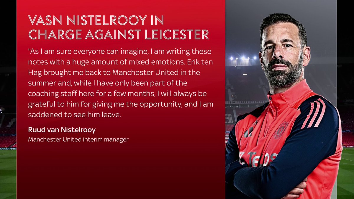 "Even on an interim basis, it is a great honour to manage the club I love" ❤️ Ruud van Nistelrooy 🤝 Manchester United