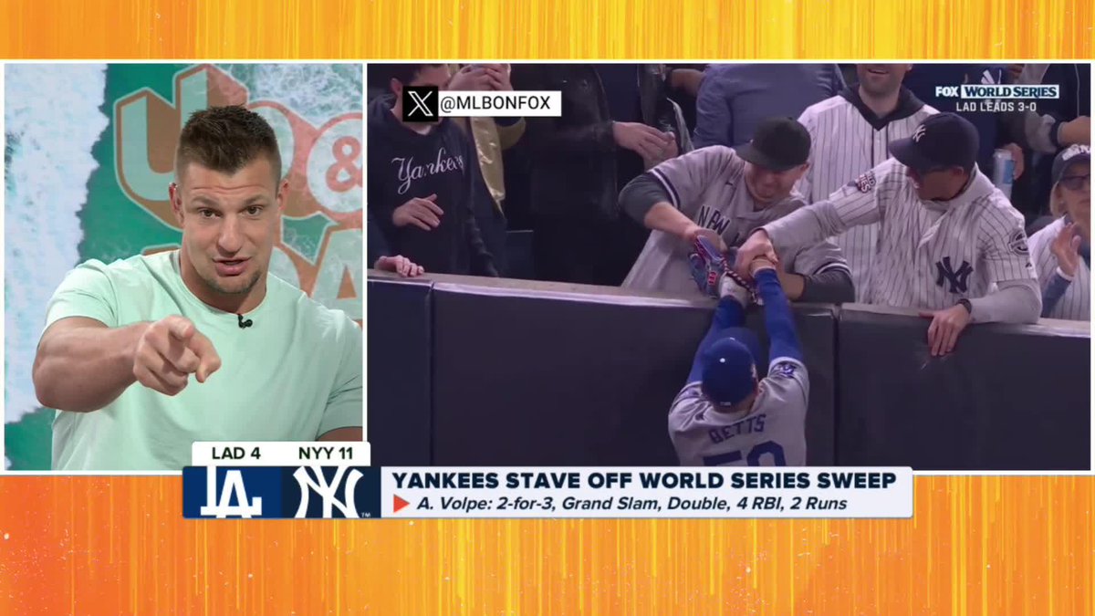 OF COURSE Gronk was college friends with the #Yankees fan who interfered with Mookie Betts glove last night 😭🔊 "He's a beauty. I just wanna say congratulations for SHINING when your moment came." Rob Gronkowski Kay Adams New York Yankees