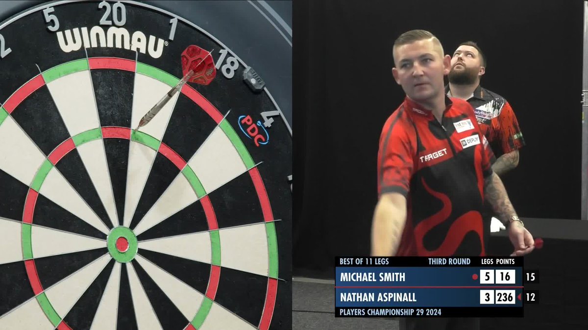 "Can I leave a finish?" 🤔 "I can't tell you that" 🤐 A comical end to the game between Nathan Aspinall and Michael Smith 🤣