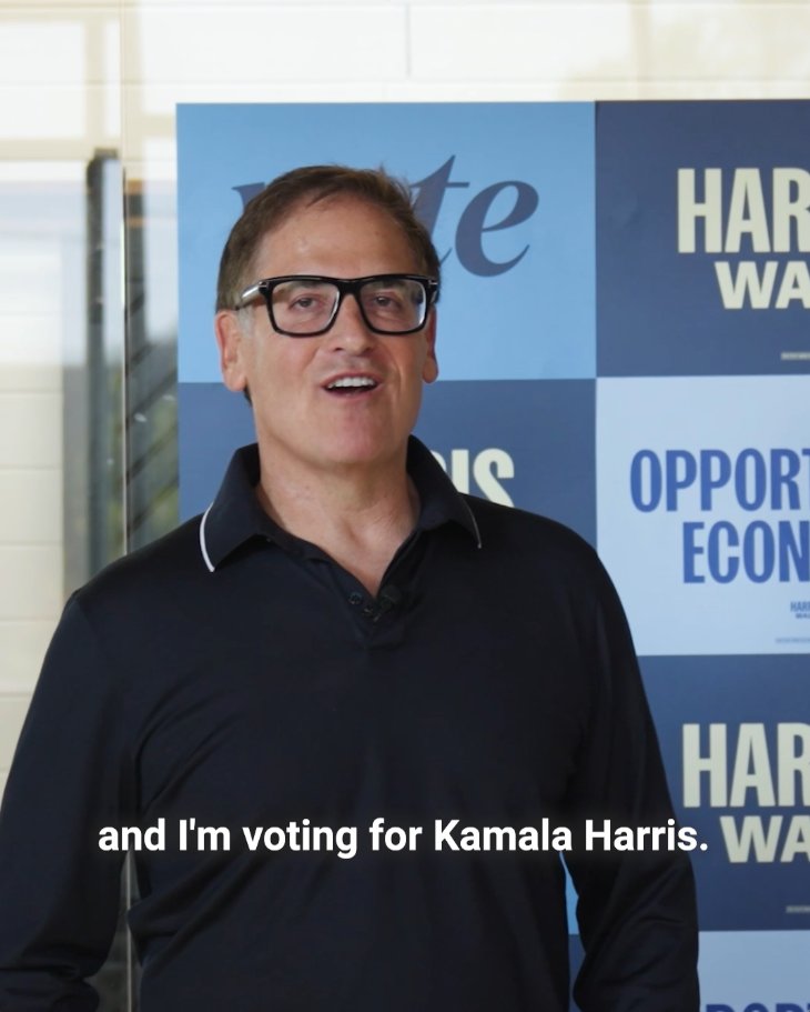 If you want the economy to grow, your paycheck to increase, and your business to succeed, Kamala is the best choice for President. Take it from @MCuban.