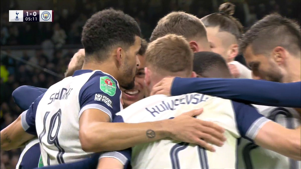 Timo Werner's goal drought is OVER! 😨 A lovely first-time finish to put Tottenham ahead against Manchester City ⚽