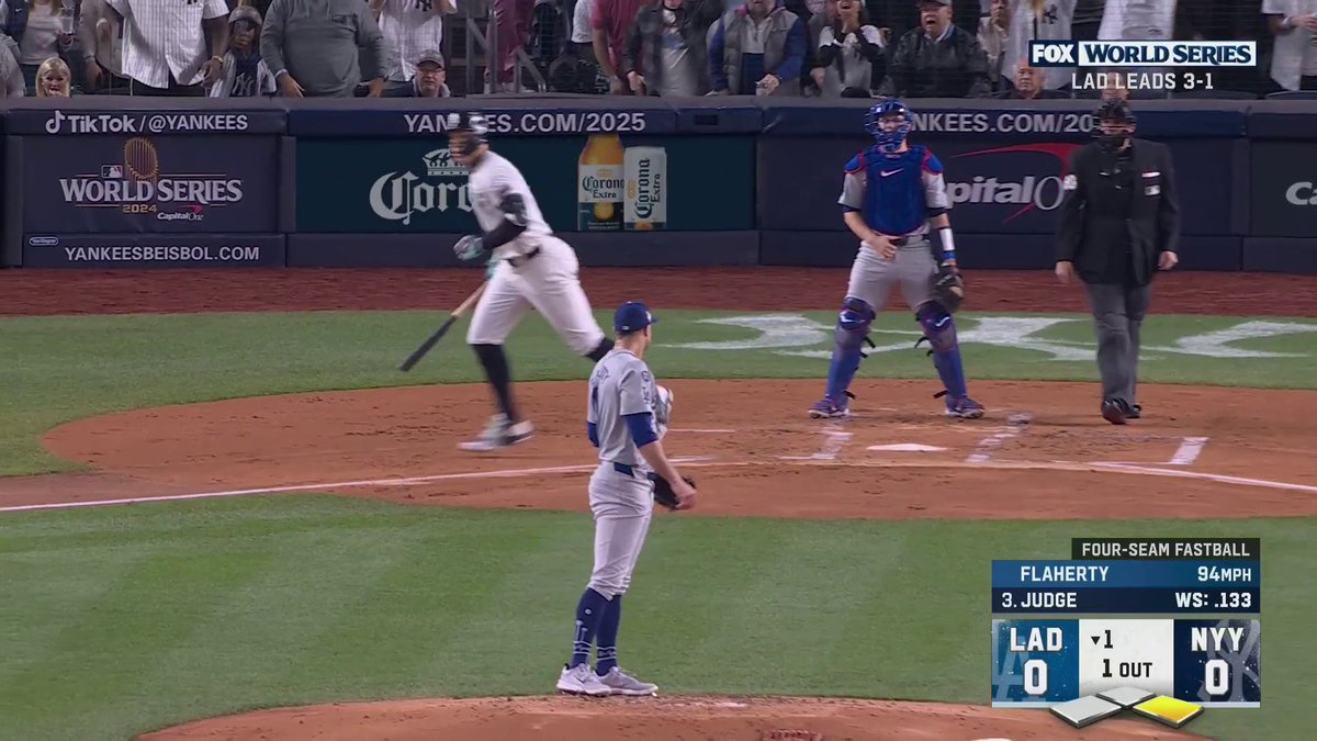 ALL RISE! AARON JUDGE LAUNCHES HIS FIRST WORLD SERIES HOME RUN!