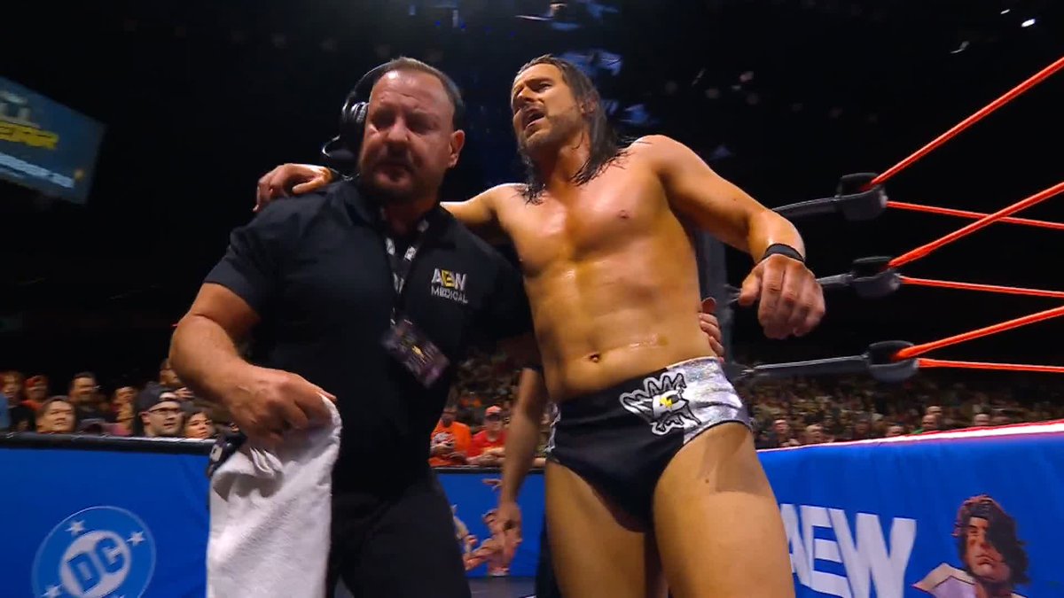 Doc Sampson might stop this match! Watch Fright Night #AEWDynamite LIVE on TBS! Adam Cole | Buddy Matthews