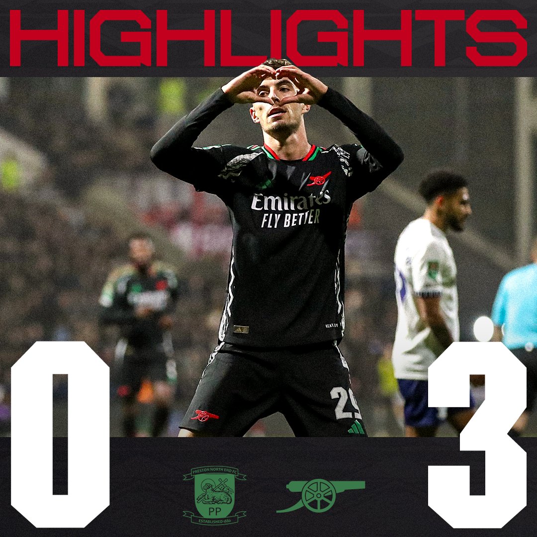A complete team performance 💪 Watch the highlights from our 3-0 victory over Preston in the Carabao Cup 📺