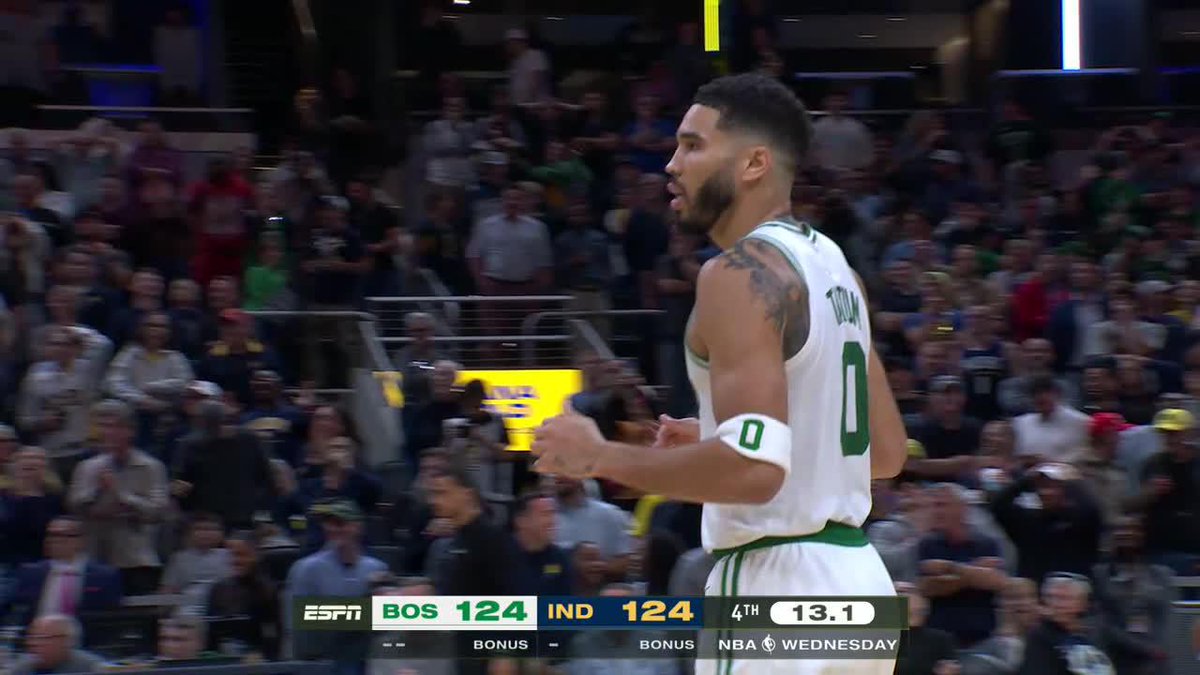 JAYSON TATUM FORCES OVERTIME IN INDIANA 🔥 NOW ON ESPN 🍿