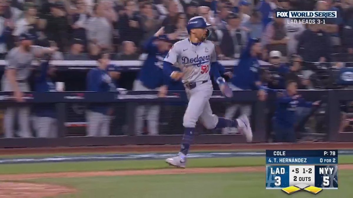A five-run inning to tie the game! #WorldSeries