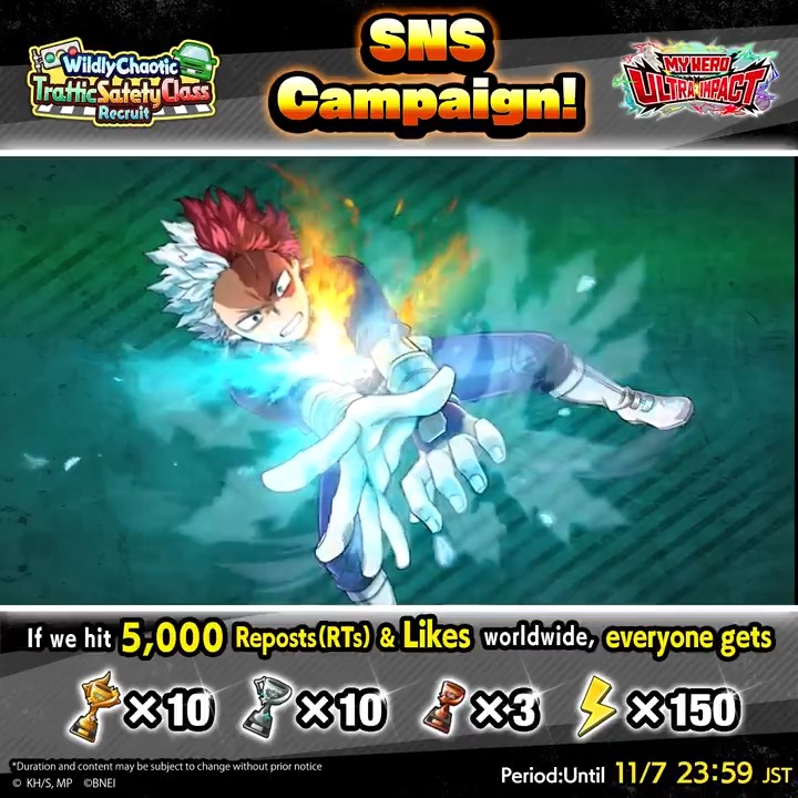 [New UR Todoroki Release SNS Campaign] UR [Freezing Impact] Shoto Todoroki Making waves in TV Anime Season 7! Confident in his strength &amp; ready to face his fate using his newly-developed skill, Todoroki comes as a new INT type UR character! REPOST &amp; LIKE! #MHUI #MyHeroAcademia