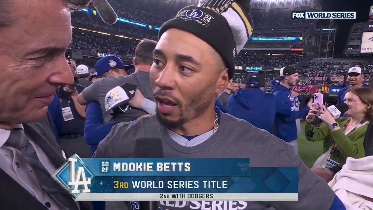 "It was love. It was grit. It was just a beautiful thing. I'm just proud of us" Mookie Betts talked with Tom Verducci after he won his 3rd World Series championship