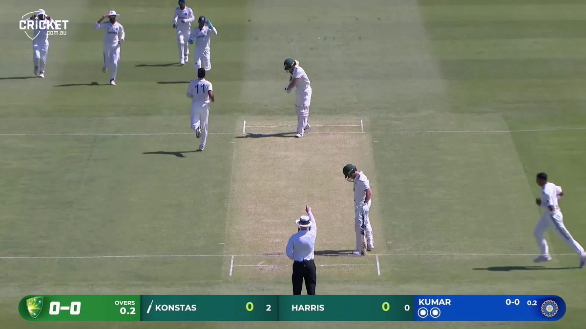 Mukesh gets Konstas in the first over! #AUSAvINDA