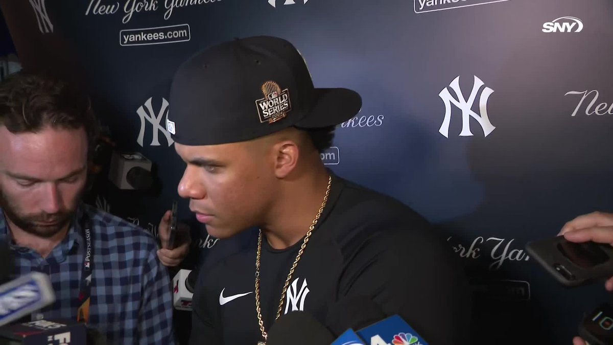 Juan Soto was asked if he thought tonight was his last game as a Yankee: "You never know. At the end of the day, we'll see where we're at. Definitely a tough game to be my last one. But really happy with what we accomplished as a team and how far we got"
