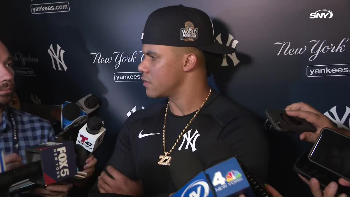Juan Soto was asked if he expects the Mets to go after him in free agency: "I don't know what's the teams that are going to come after me. Definitely, I'll be open to this and every single team. I don't have any doors closed. I"m gonna be available for all 30 teams