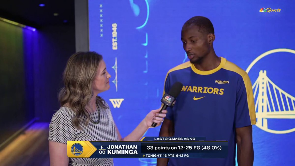 Jonathan Kuminga tells Kerith Burke he isn't bothered by his new bench role