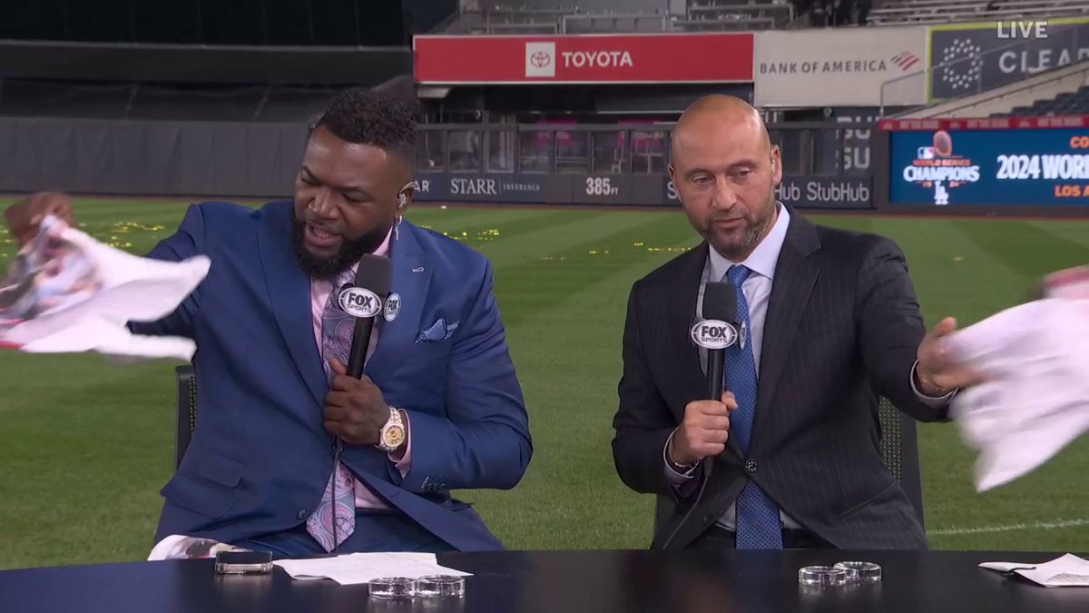 Everyone on set got a MY DAWG shirt from Papi... Jeter threw his out so fast 🤣😂