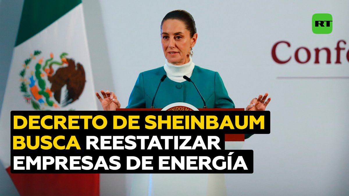 Sheinbaum firma decreto para 'reestatizar' empresas de energía La presidenta de México, Claudia Sheinbaum, firmó el decreto que permitirá que la Comisión Federal de Electricidad (CFE) y Petróleos Mexicanos (Pemex) vuelvan a quedar bajo el control del Estado.