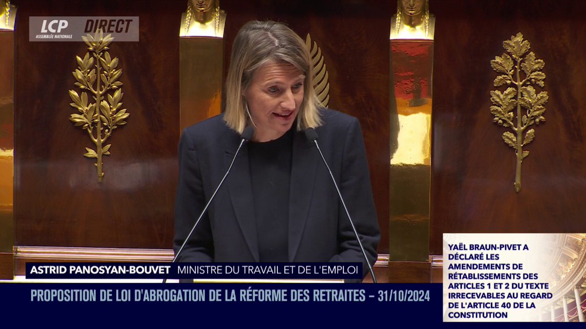 "Il faut avoir le courage de le dire, il va falloir travailler plus tout au long de la vie, mais aussi mieux", explique Astrid Panosyan-Bouvet. #DirectAN #Retraites