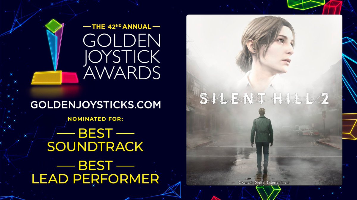 #SILENTHILL2 is nominated for the Best Soundtrack and Best Lead Performer (Luke Roberts as James) at Golden Joysticks Awards! Here's a special message from Luke! 😉 🕹 Submit your votes here 👉 #SILENTHILL #GoldenJoystickAwards