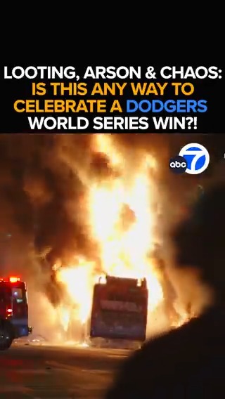 From stolen bases to stolen laces! Looters take advantage of Dodgers celebrations, breaking into a Nike Jordan store downtown. Vandals also set fire to a Metro bus. The bad behavior marring a great night for Dodger fans. This morning at 6 from ABC7