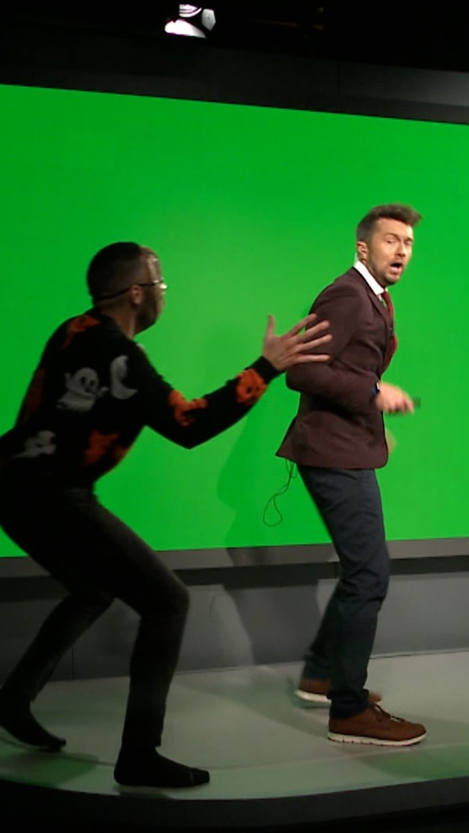 Philip Petrie gives Sean Batty a spooky Halloween surprise