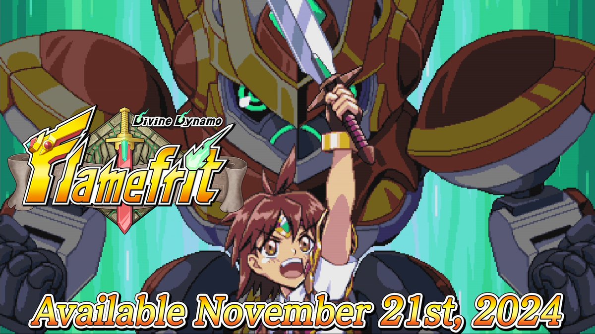 Divine Dynamo Flamefrit releases on November 21st!* Follow Yuto Hino on his journey through Hologard in this hybrid top-down/first-person 2D action adventure! Burn bright, Flamefrit! *Nov. 14th on Steam, pre-purchases of Card-en-Ciel will also unlock at this time