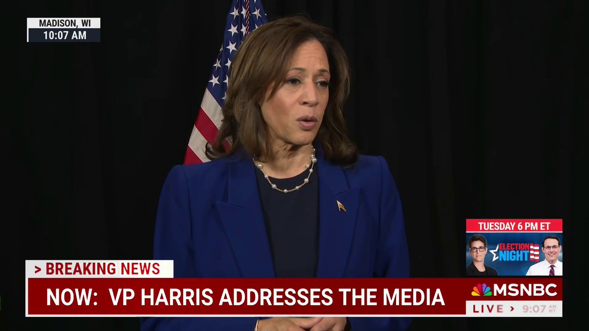 "It's very offensive to women" MOMENTS AGO: VP Harris comments on Donald Trump's remark about women and "whether they like it or not."