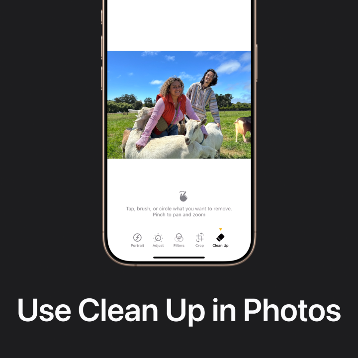 👀 Now you see it 🪄 Now you don’t You can use the Clean Up tool in Photos to remove distracting items from the background of your photos. Here’s how it works in iOS 18.1, iPadOS 18.1, and macOS Sequoia 15.1.