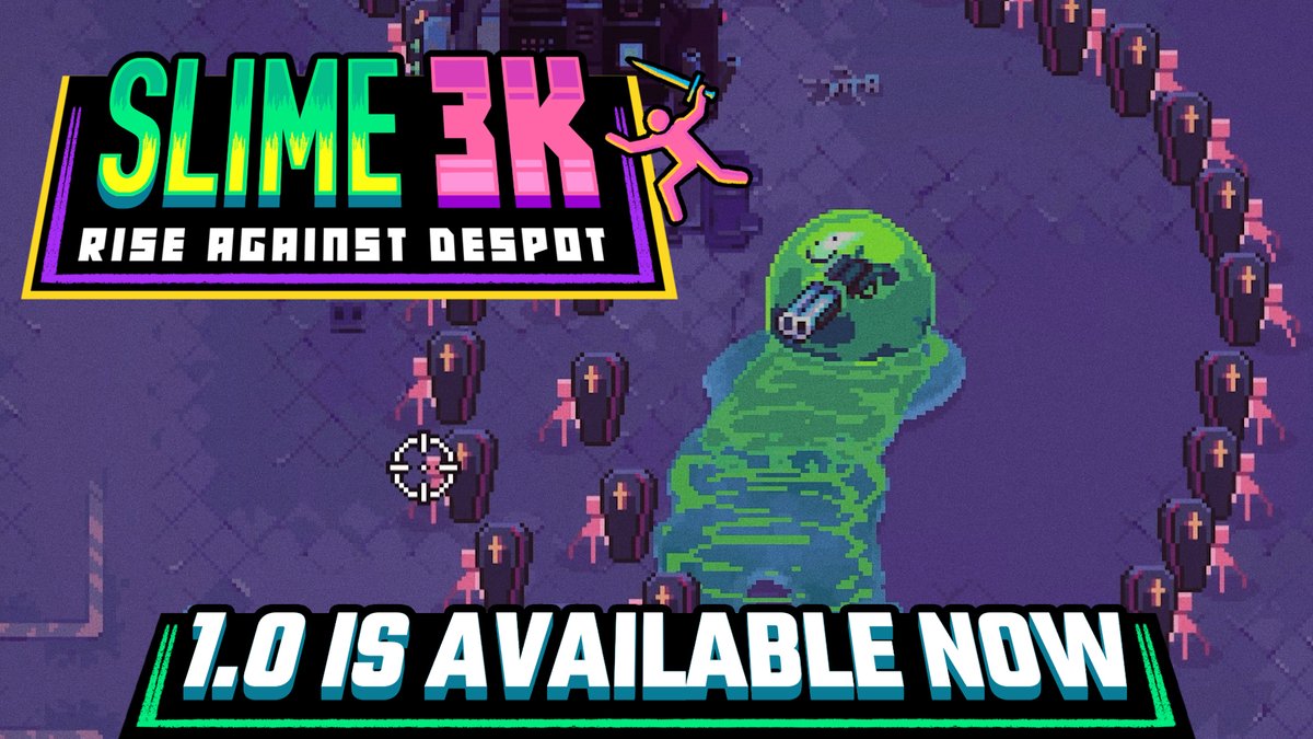 ⚠️Slime 3K Version 1.0 is out!⚠️ #Steam #Xbox #PlayStation #NintendoSwitch 🗺️10 new levels ⚡Fresh ability cards 🏆TONS of achievements …&amp; more! ☣️Buy: