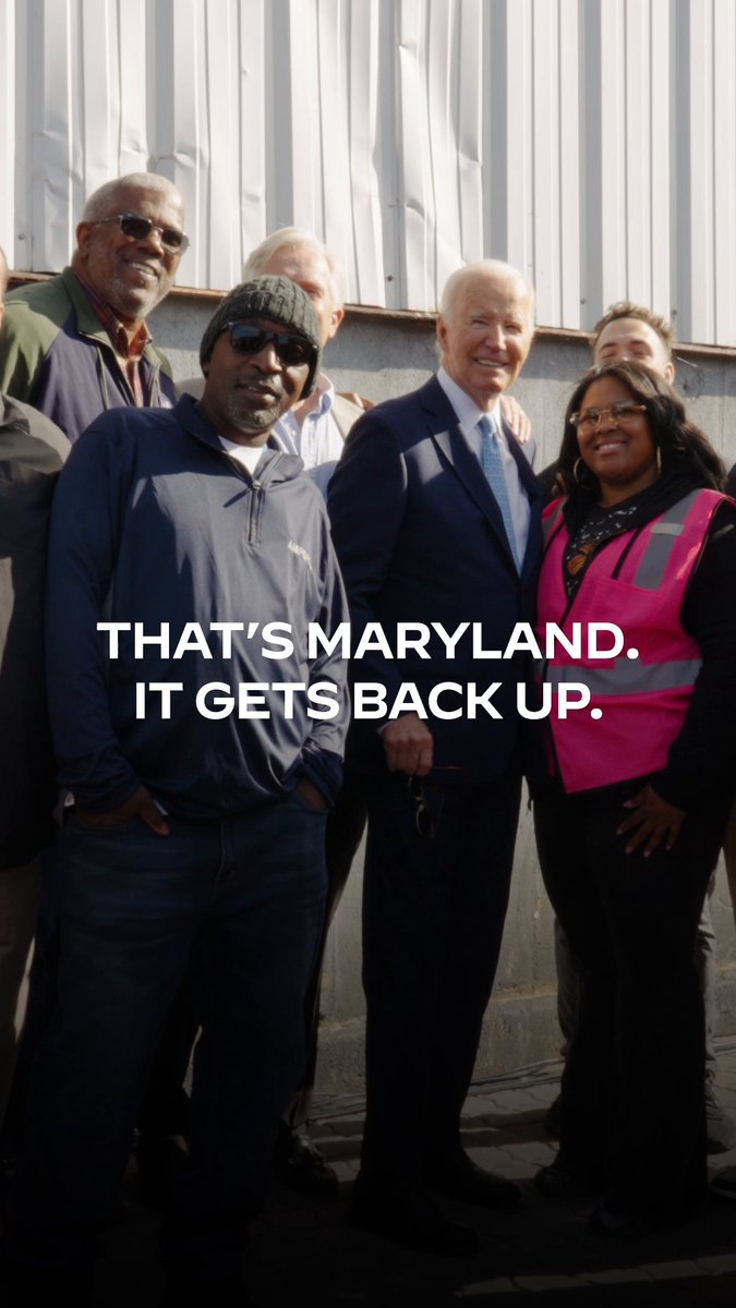 Baltimore, when you see this port now – cranes in the air, ships and cargo on the move – I hope you feel what I feel. Pride. Pride in your community. Pride in our country.