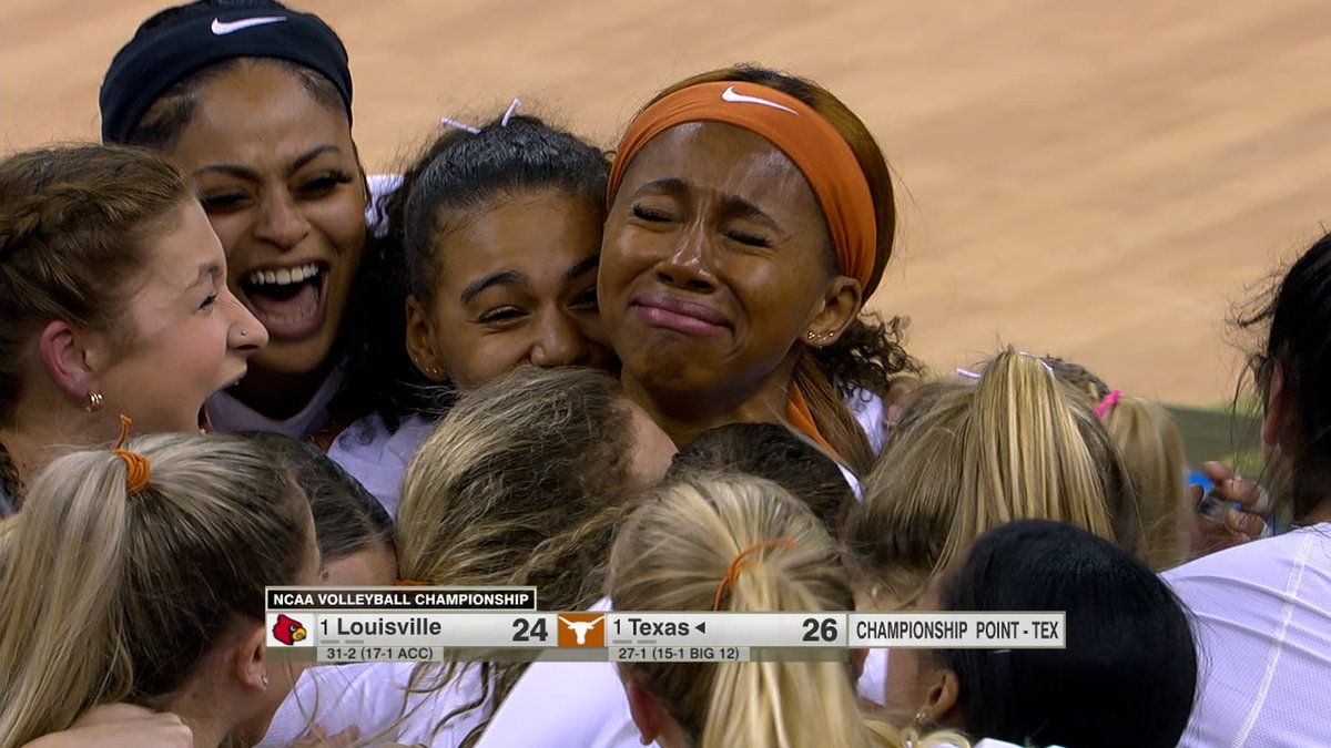 Final point and celebration from the last five championships 🤩🎊 Who will be the last one standing in Louisville? #NCAAWVB