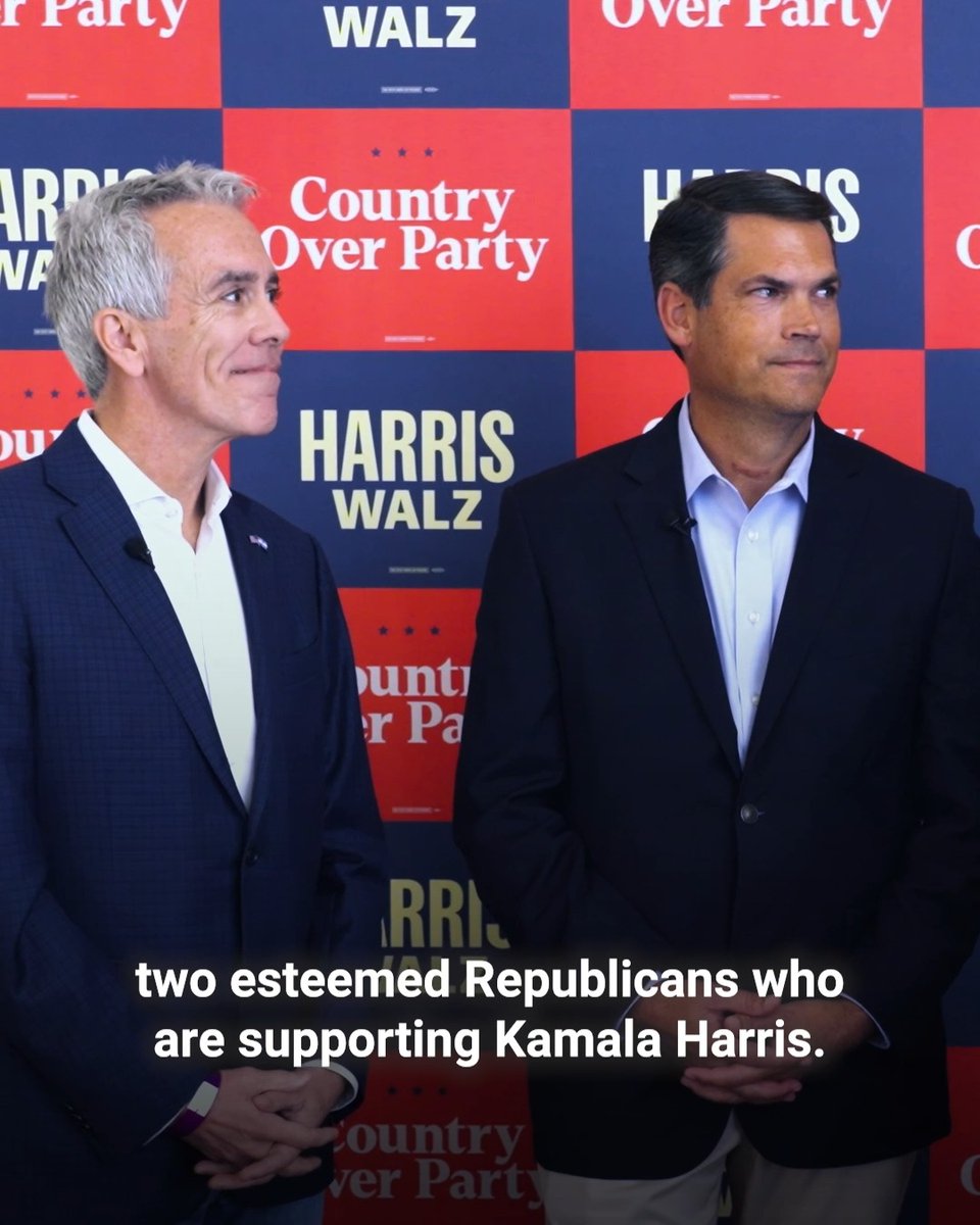 Kamala will be a president for all Americans, and always put country above party and self. That’s why she’s earned the support of Republicans across the country, like former Lieutenant Governor of Georgia Geoff Duncan (Geoff Duncan) and former Congressman Joe Walsh (Joe Walsh).