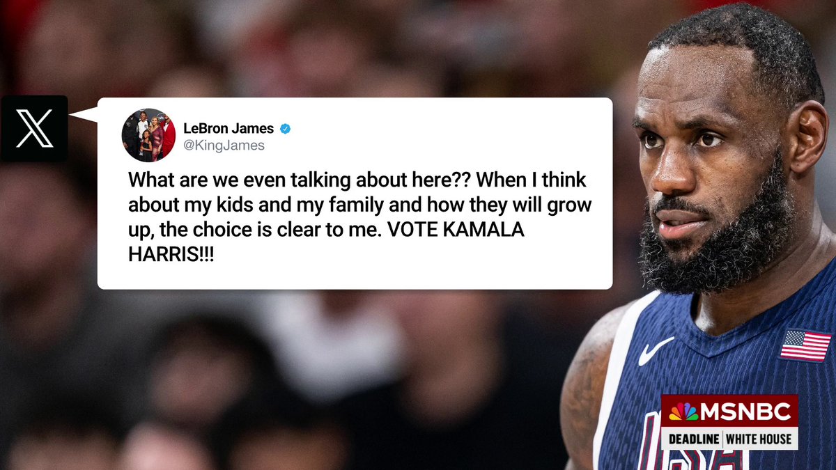 NBA superstar LeBron James has endorsed Vice President Harris for president. “When i think about my kids and my family and how they will grow up, the choice is clear to me,” he wrote on X.