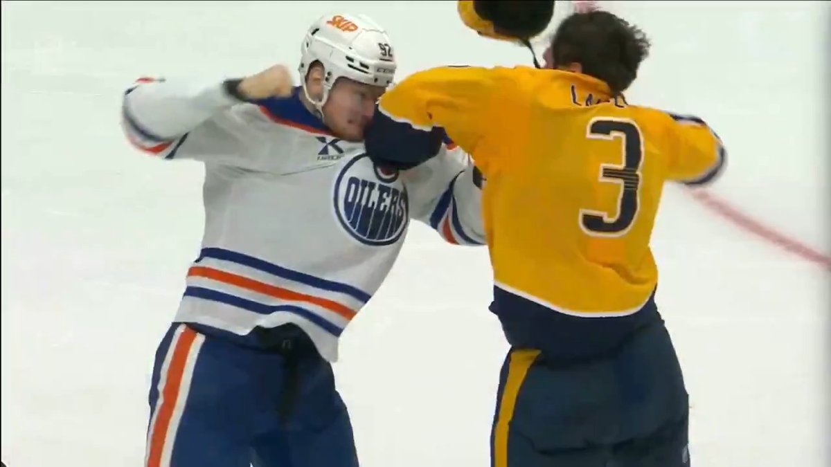 My goodness this replay of Vasily Podkolzin dropping Jeremy Lauzon 😳