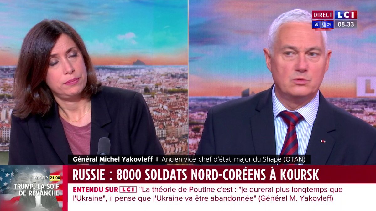 🗣️ Soldats nord-coréens en Russie : "La guerre est revenue sur le continent européen et c'est nous la cible, pas l'Ukraine." Général Michel Yakovleff, ancien vice-chef d’état-major du Shape (OTAN), invité de LCI ⤵️