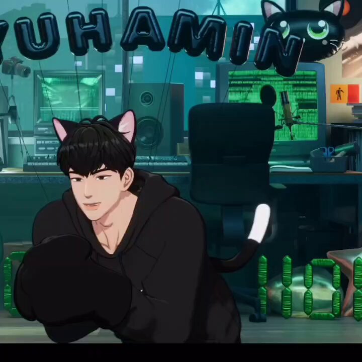 13 seconds of hamin's adorable cat tail swaying side to side :')
