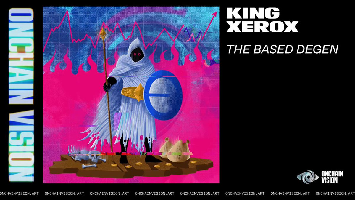 ᴏɴᴄʜᴀɪɴ 👁️ ᴠɪꜱɪᴏɴ ᴀʀᴛɪꜱᴛ ꜰᴇᴀᴛᴜʀᴇ Getting glitchy with it. This week, 👑KING XEROX👑 brings us ‘The Based Degen.’ Support the creator and mint yours. →